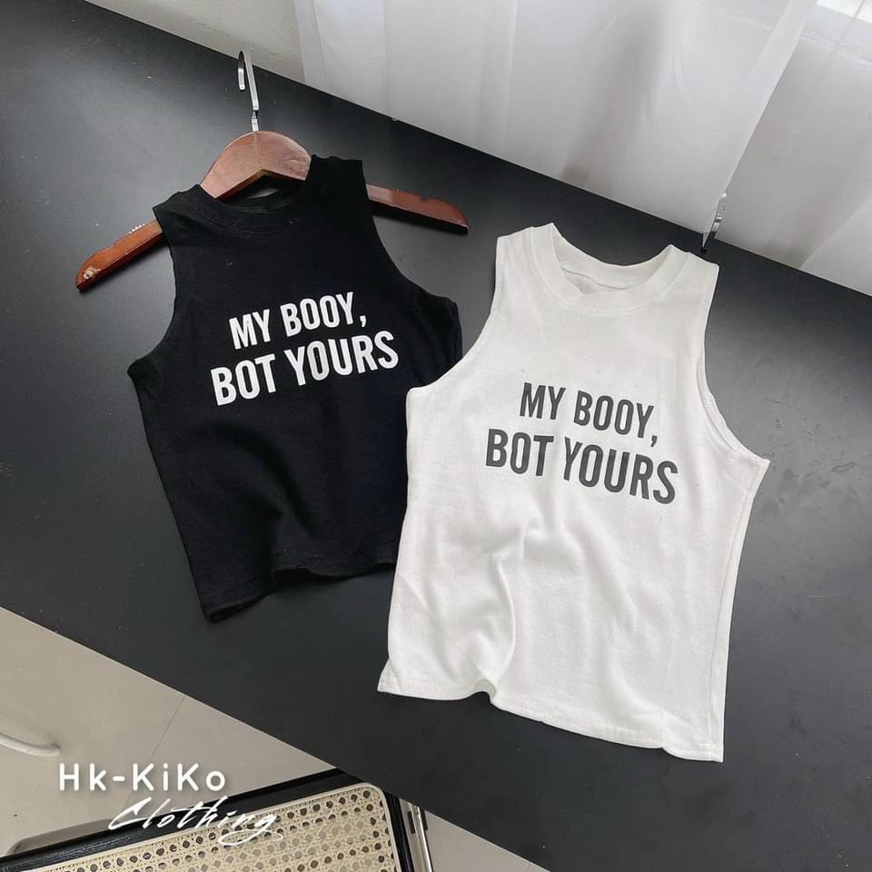 Áo kiểu sát nách dáng ôm, Áo thun ba lỗ in chữ form ngắn AS0045 - Nhinhi Shop | BigBuy360 - bigbuy360.vn