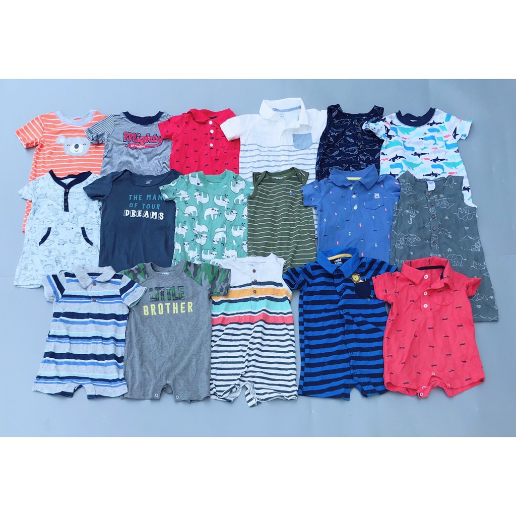 [Size 0-3M] Body đùi/ body cộc/ romper bé trai Carters/ Oldnavy - hàng xuất dư size 0-24M