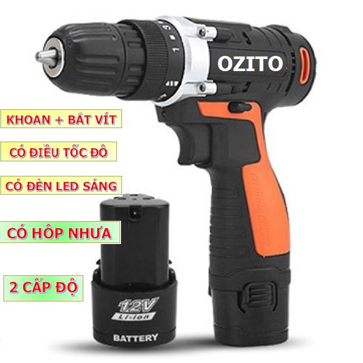 MÁY KHOAN PIN, MÁY BẮT VÍT OZITO 12V