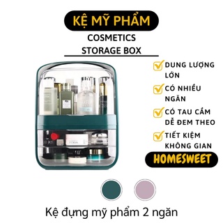 [Có Sẵn] Kệ Đựng Mỹ Phẩm - Hộp Để Đồ Trang Điểm 3 Tầng Cao Cấp Có Nắp Chống Bụi 8308