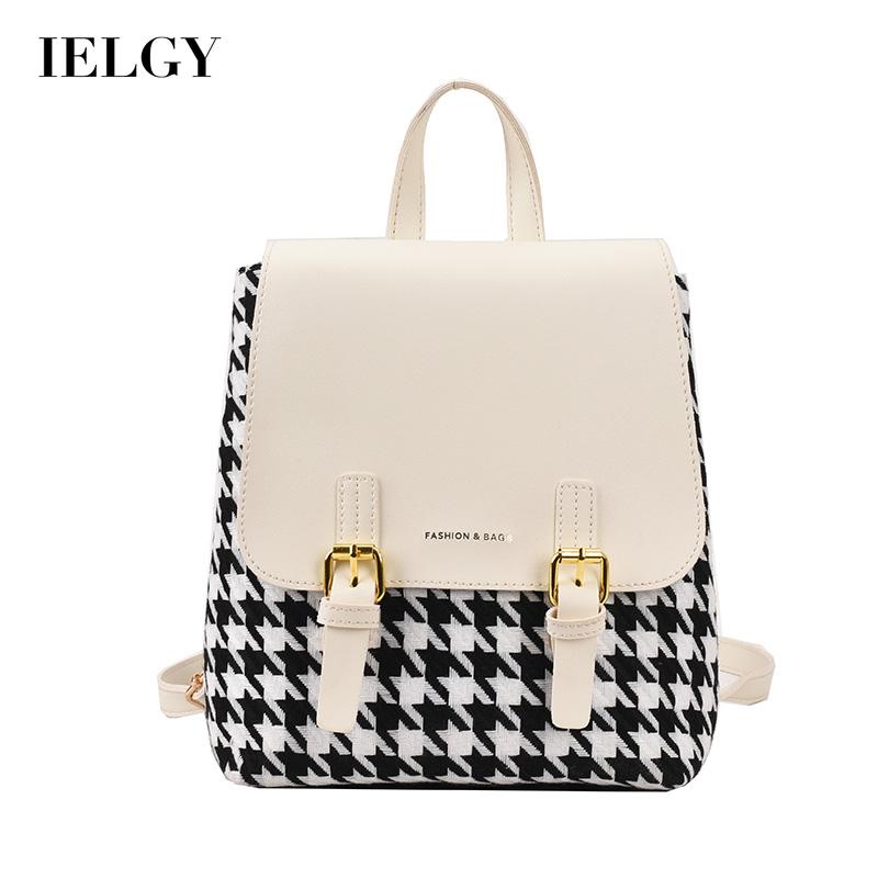 IELGY Ba Lô Họa Tiết Kẻ Sọc Màu Sắc Cổ Điển Thời Trang Cho Nữ