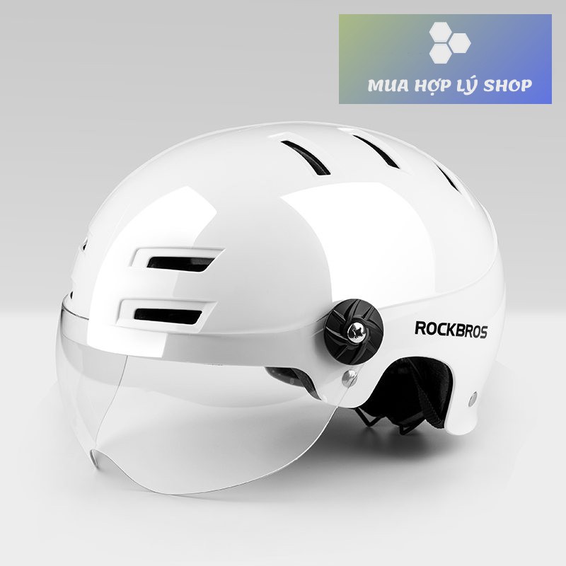 Mũ Nón Bảo Hiểm ROCKBROS Có Kính Chống Nắng Đi Xe Máy Xe Đạp Điện, An Toàn Nhẹ Nhàng Và Thoáng Khí