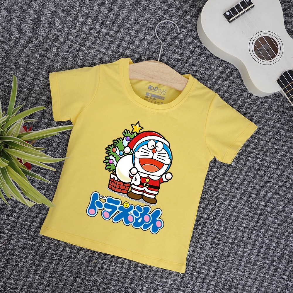 Áo thun bé gái dễ thương hình doremon mẫu 05 cotton co giản