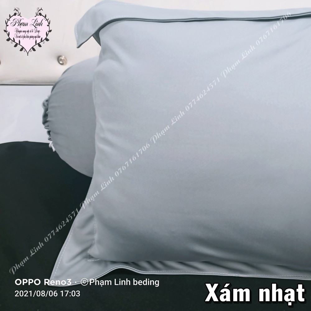 [Xám nhạt] Bộ 4 món Drap-Ga trải giường bo chun vải thun sợi silk màu trơn có size lớn tách lẻ sản phẩm Bộ ga và vỏ gối | BigBuy360 - bigbuy360.vn