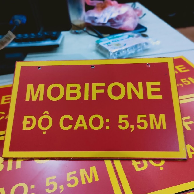 Biển báo cao độ cáp quang mobifone KT: 15x25cm