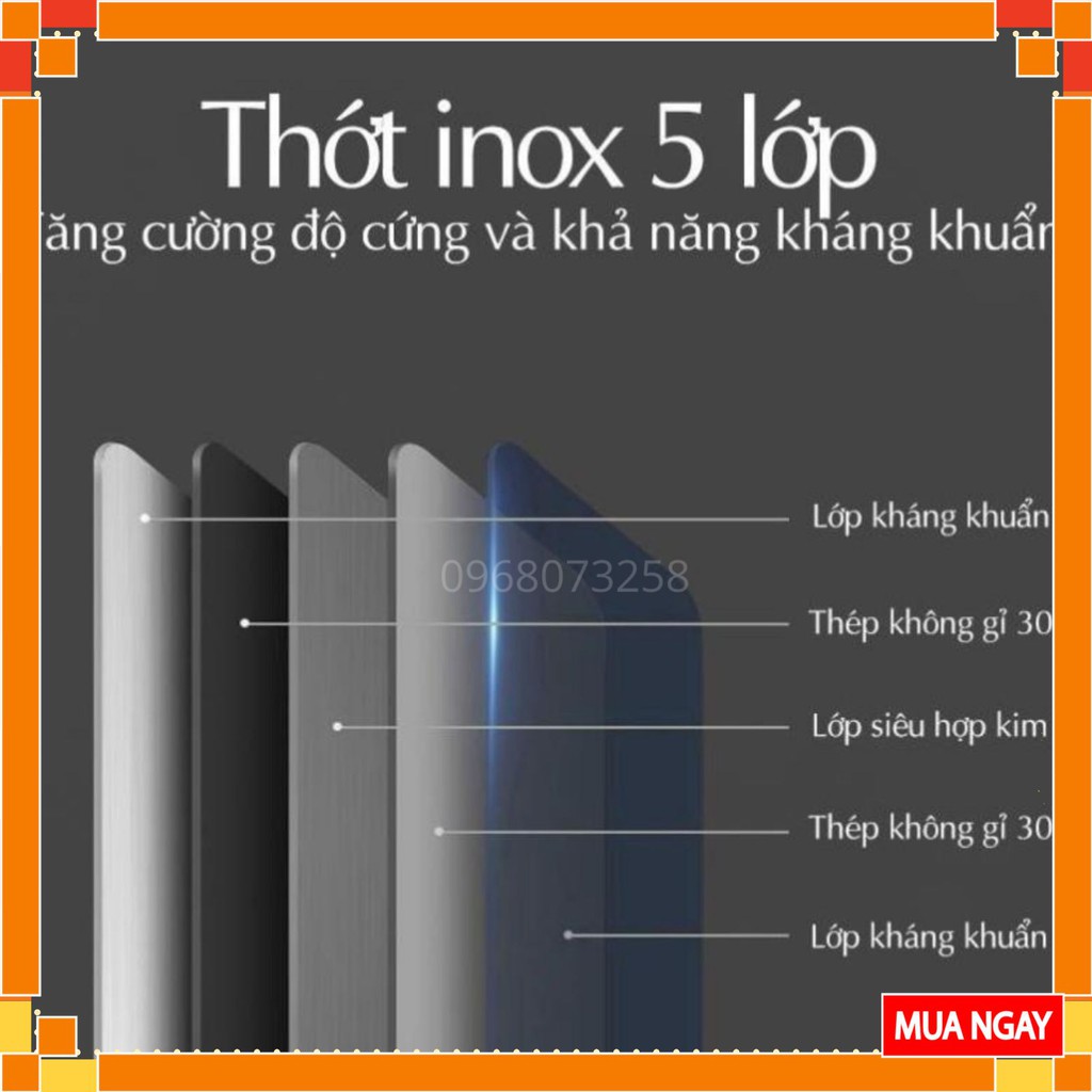 Thớt Inox 304 Kháng Khuẩn Cường Lực - Thớt Inox Sus 304 - Rã Đông Nhanh - Chống Ẩm Mốc