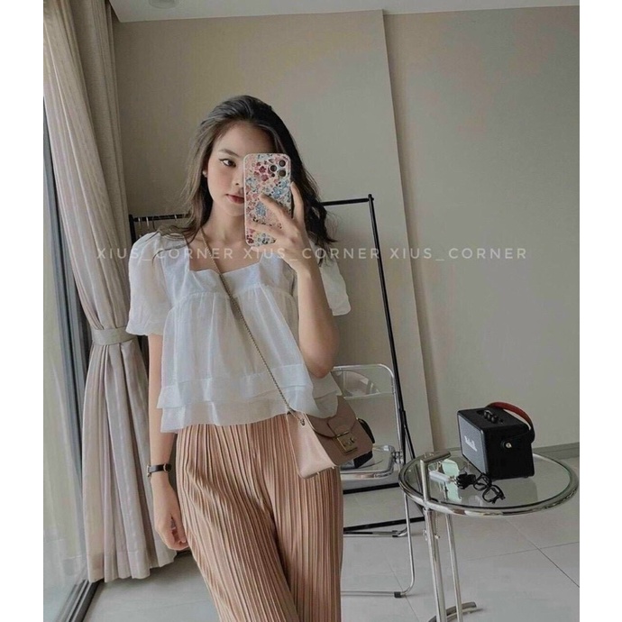 SÉT ÁO TẦNG VIỀN + QUẦN SUÔNG DẬP LY