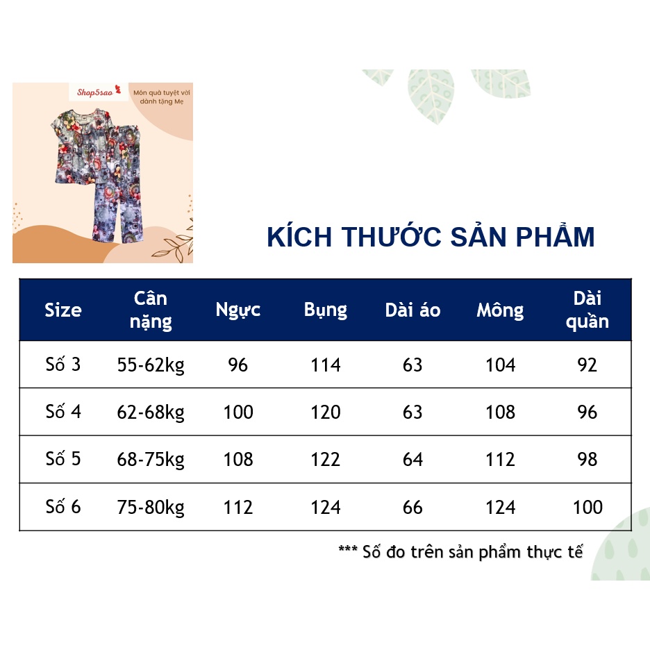 Đồ bộ lanh (tole) mặc nhà trung niên SHOP5SAO quần dài cao cấp [CÓ BIGSIZE] (50-80kg)