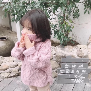 Áo len cao cổ bé gái