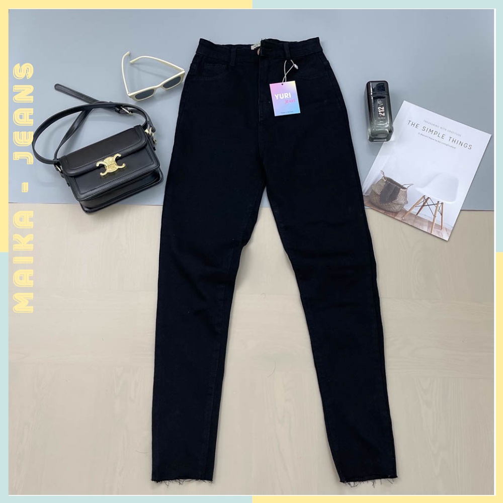 Quần Skinny Nữ Ôm Dáng Trơn Lưng Cao Lai Tua MK-SK03