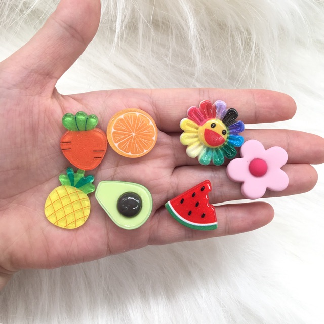 Mặt charm hoa quả làm kẹp tóc, dây buộc tóc