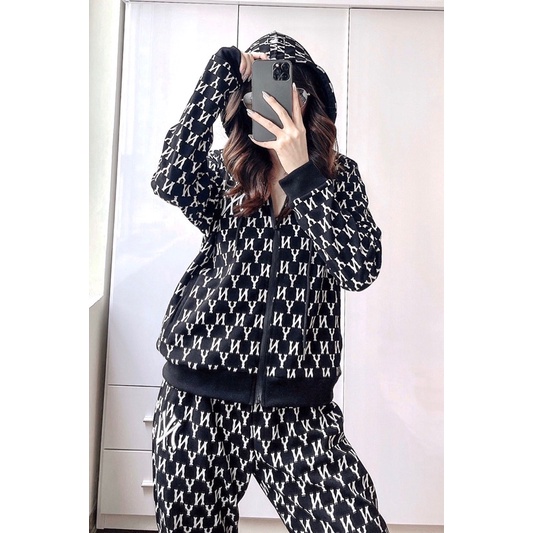 Bộ nỉ NY MLB monogram có mũ | BigBuy360 - bigbuy360.vn