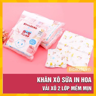 tuan080 Khăn Xô Sữa Hoa 2 Lớp Xuất Nhật Cho Bé (10 Chiếc) tuan080