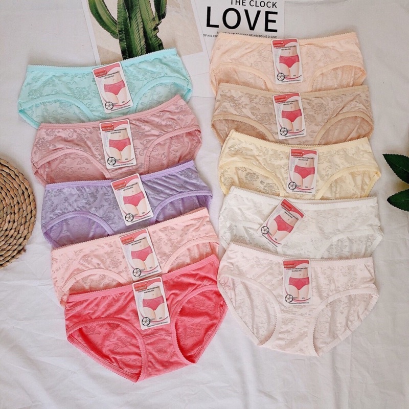 Combo 05 quần lót nữ thun gấm hoa Thái Lan mềm mịn, đáng yêu 813, size từ 30-48