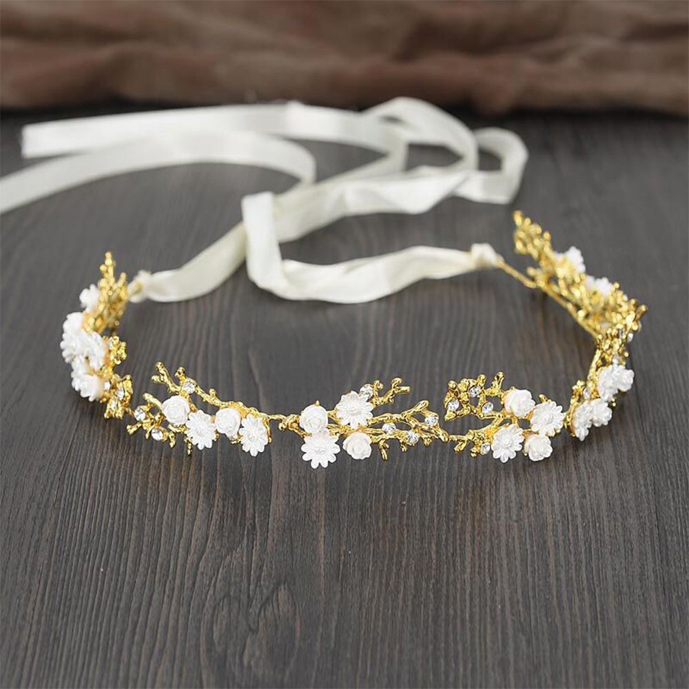 Băng đô đính hoa cài tóc cô dâu