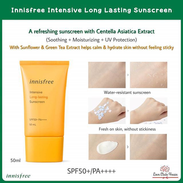 Kem chống nắng Innisfree Intensive Long Lasting sunscreen spf50+ pa++++50ml