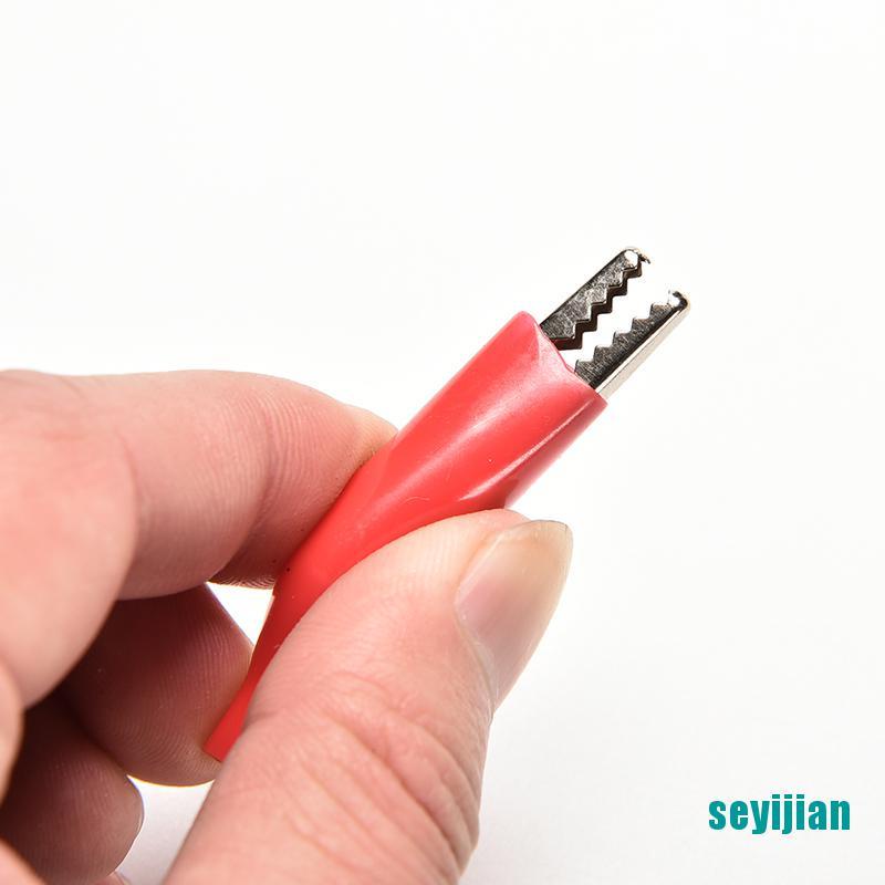 Set 10 / 5 Cặp Kẹp Cá Sấu Thử Nghiệm Cỡ Lớn 44mm Màu Đen + Đỏ