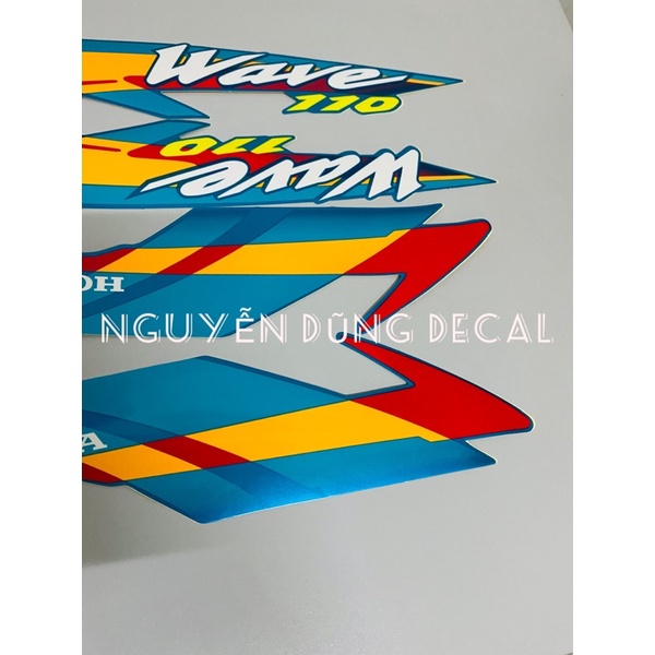 Nguyên bộ tem 3 lớp Wave 110 thái màu ngọc đời 2000_ Nguyễn Dũng Decal