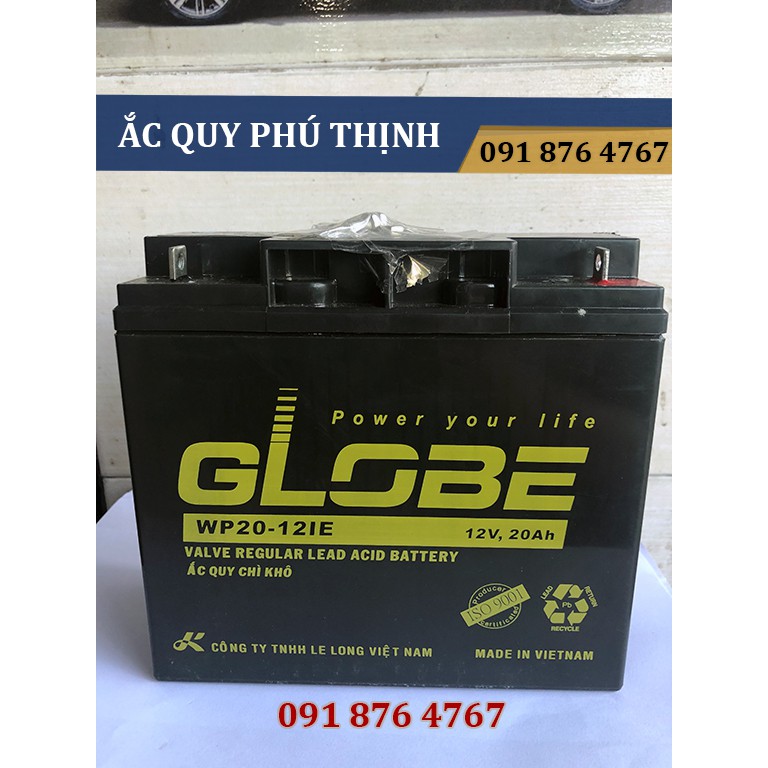 Ắc quy lưu điện, xe đạp điện Globe 12V 20Ah WP20-12IE