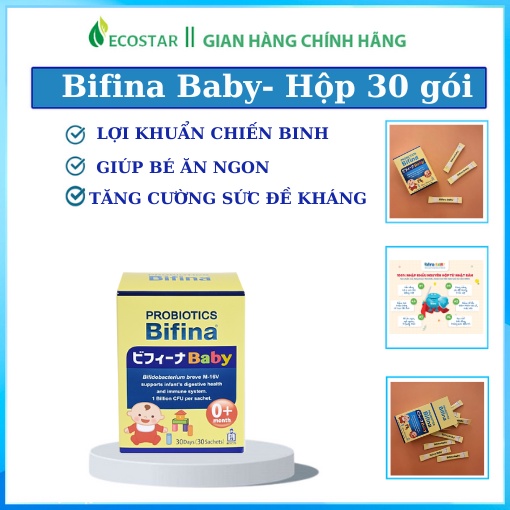 Men vi sinh Bifina Baby Nhật Bản - Lợi khẩn chiến binh cho trẻ sơ sinh Viêm da cơ địa, chàm sữa, dị ứng....