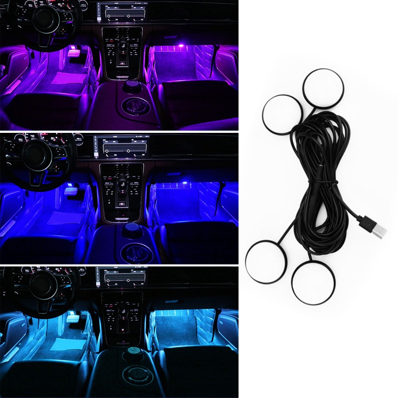 Đèn Led USB Trang Trí Nội Thất Xe Hơi Tự Động