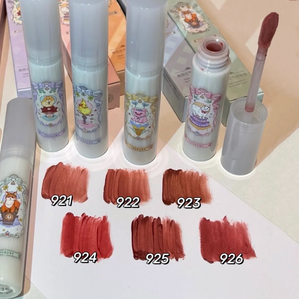 Son kem TOORUNE vỏ trắng mịn lì mềm môi lì Magic Garden Air Lip Powder Cream lâu trôi TRUN08