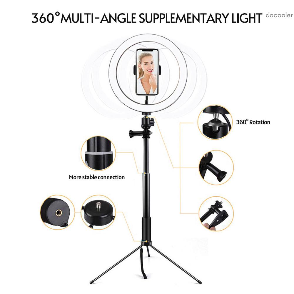 Vòng Đèn Led 26cm Có Chân Đế Sắt Dùng Chụp Ảnh / Trang Điểm / Phát Trực Tiếp / Phát Trực Tiếp Giá Đỡ Điện Thoại | BigBuy360 - bigbuy360.vn