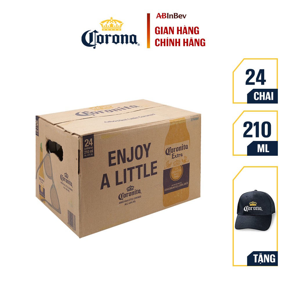 Thùng 24 Chai Coronita - Bia Nhập Khẩu (210 ml/ chai)