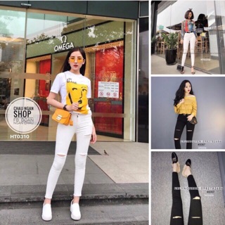 Quần rách jeans- ảnh thật khách mặc ở cuối nha