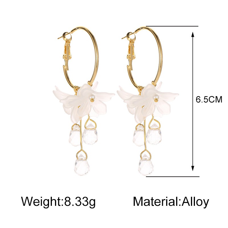 Hoa tai đầngi hình giọt nước pha lê sang trọng cho nữ