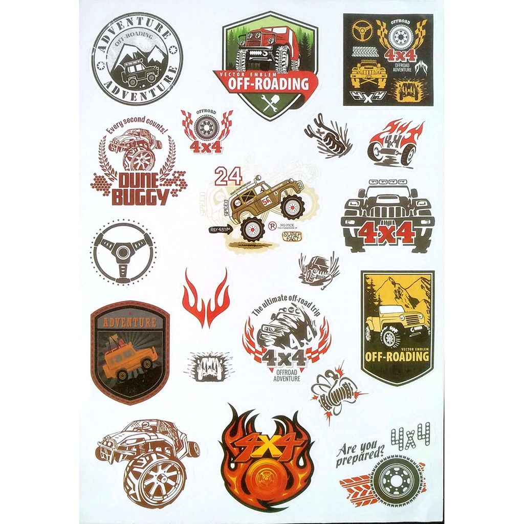 Tấm sticker dán chủ đề OFF ROAD ( kích thước 18.5cm x 27cm )