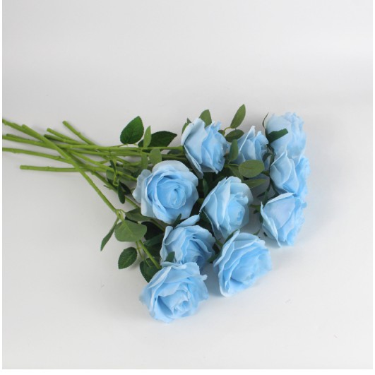 Combo 10 cành hoa hồng lụa nhập khẩu cực đẹp - Hoa giả decor trang trí nhà cửa