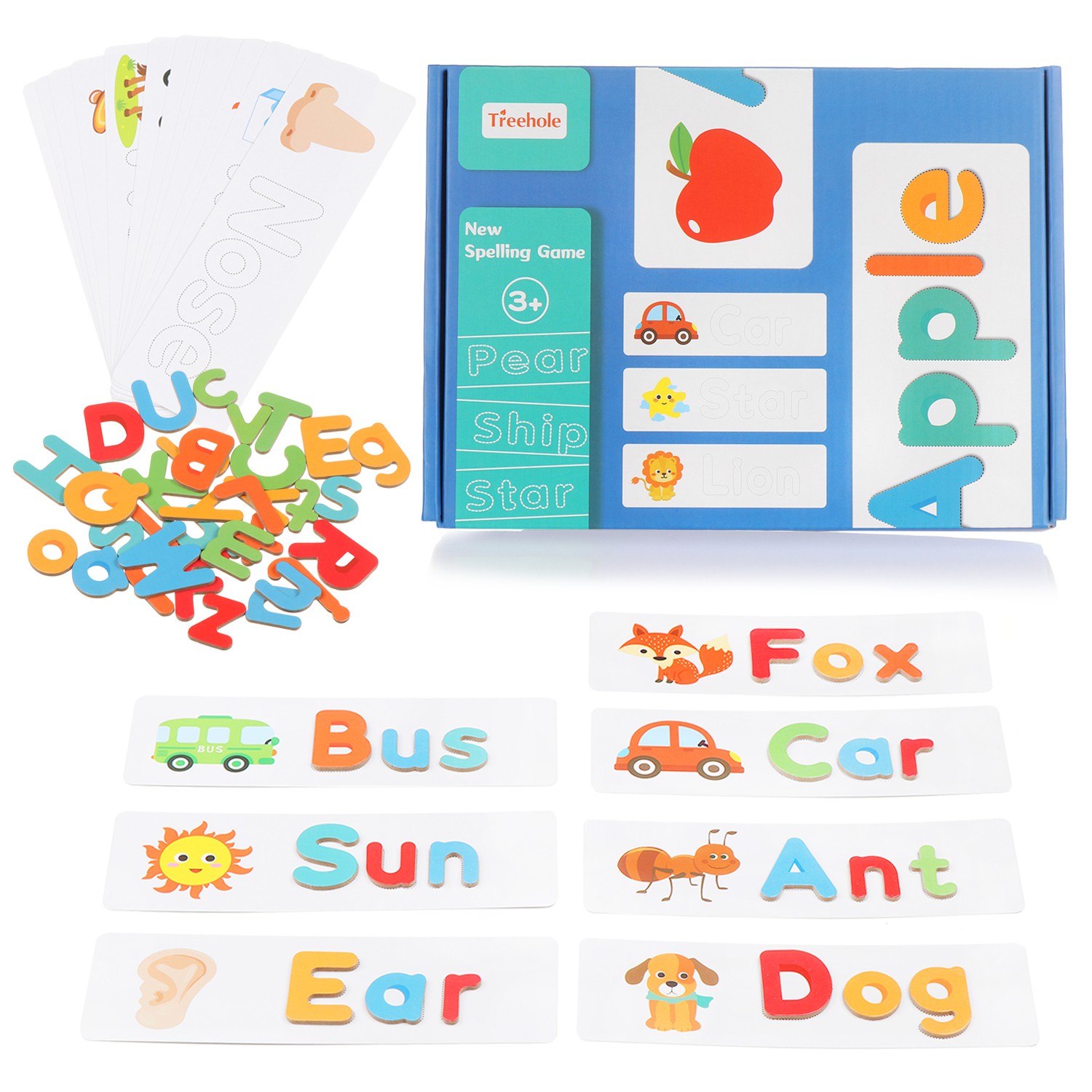 DIACHA Funny Alphabet And Number Preschool Wooden Jigsaw Puzzle Flash Card Game Family Education 3+Years Old Kids Toddlers Educational Toys Set
