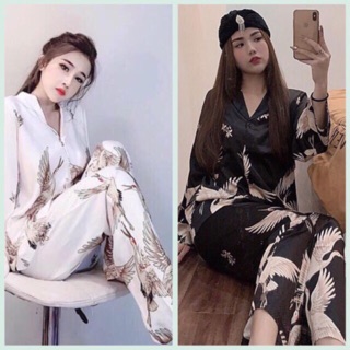 BỘ LỤA SATIN CHIM HẠC 💸