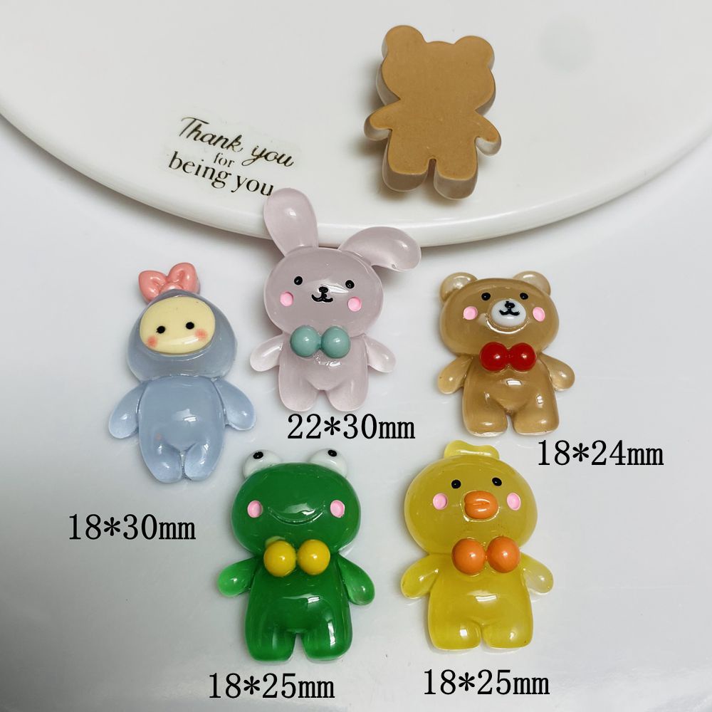 Set 10 Kẹp Tóc Dạ Quang Hình Thú/Thỏ/Vịt/Vịt/Gấu Bằng Nhựa Dạ Quang Độc Đáo DIY