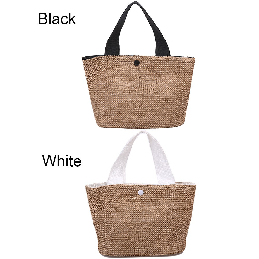 Okdeals Túi Tote Xách Tote Bằng Rơm Thủ Công Nhiều Màu Thời Trang Mùa Hè Đơn Giản Cho Nữ Mang Đi Mua Sắm