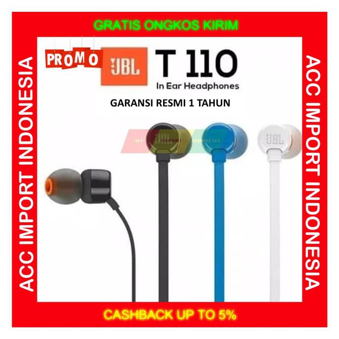 Tai Nghe Nhét Tai Jbl T110 Chính Hãng 100% Kèm Mic