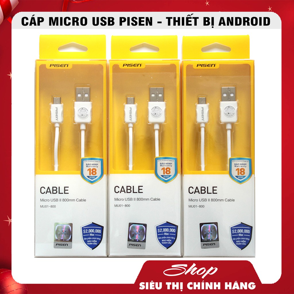 Cáp Pisen Micro USB - Chính Hãng Patech Phân Phối