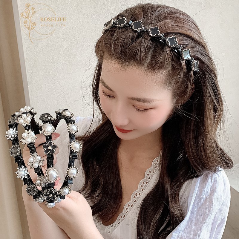 Băng đô cài tóc đính ngọc trai phong cách cổ điển cho nữ
