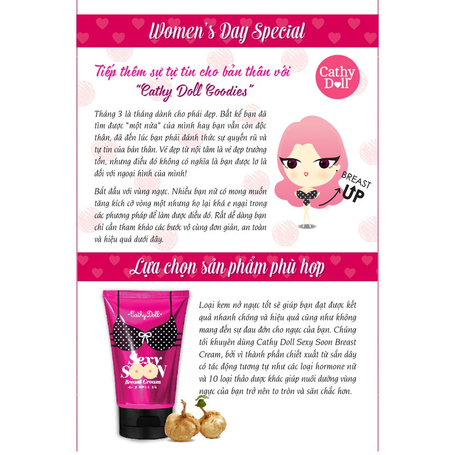 KEM MASSAGE NỞ NGỰC CATHY DOLL SEXY SOON BREAST CREAM 75G | BigBuy360 - bigbuy360.vn