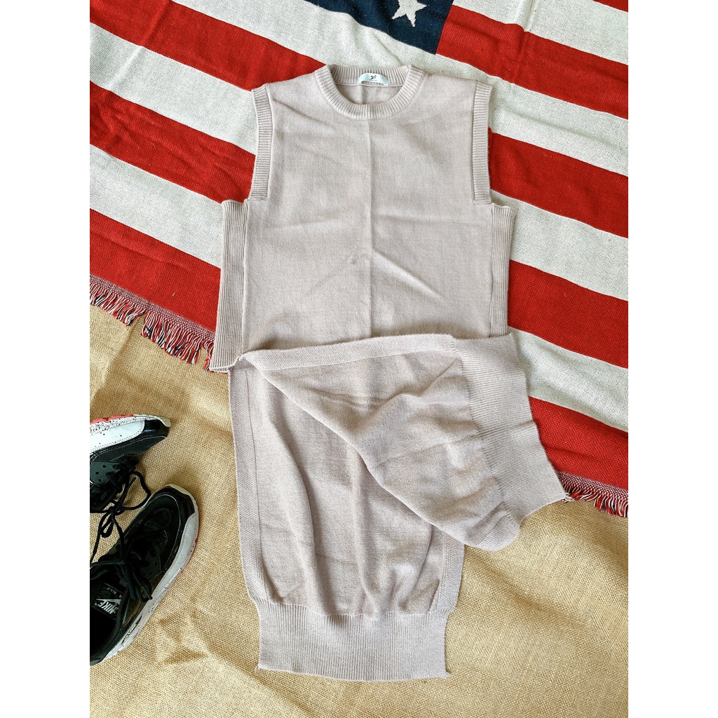 Áo gile len form dài cá tính