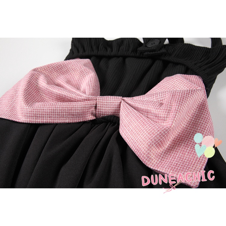 DUNEA Đầm Trễ Vai Xếp Ly Thắt Nơ Bướm Ngọt Ngào Nữ Tính