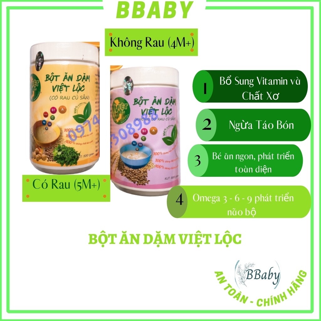 [GIÁ SỈ] 3KG BỘT ĂN DẶM Việt Organic - Dinh dưỡng cho con phát triển mỗi ngày