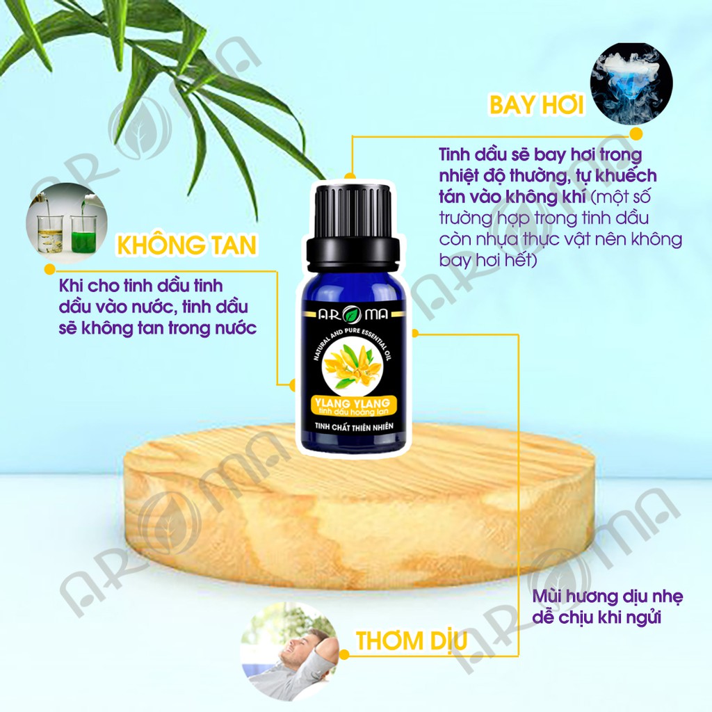 Tinh dầu thơm phòng Ngọc lan tây khử mùi dưỡng da thư giãn tinh thần - thiên nhiên tinh chất AROMA