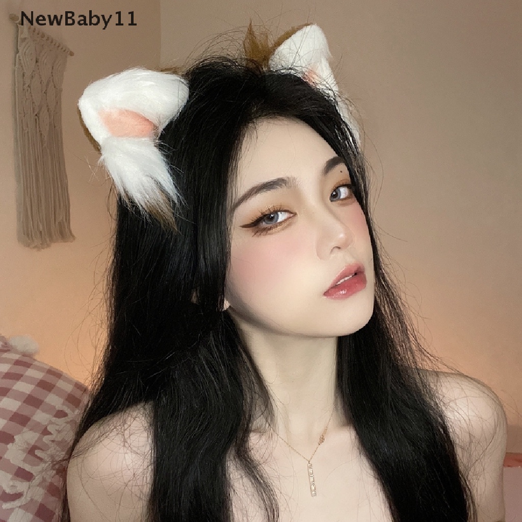 Băng Đô Cài Tóc Hình Tai Mèo Bằng Lông Cáo Dễ Thương