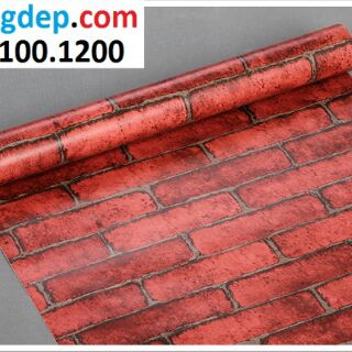 12m (6m2) Giấy dán tường giả gạch đỏ