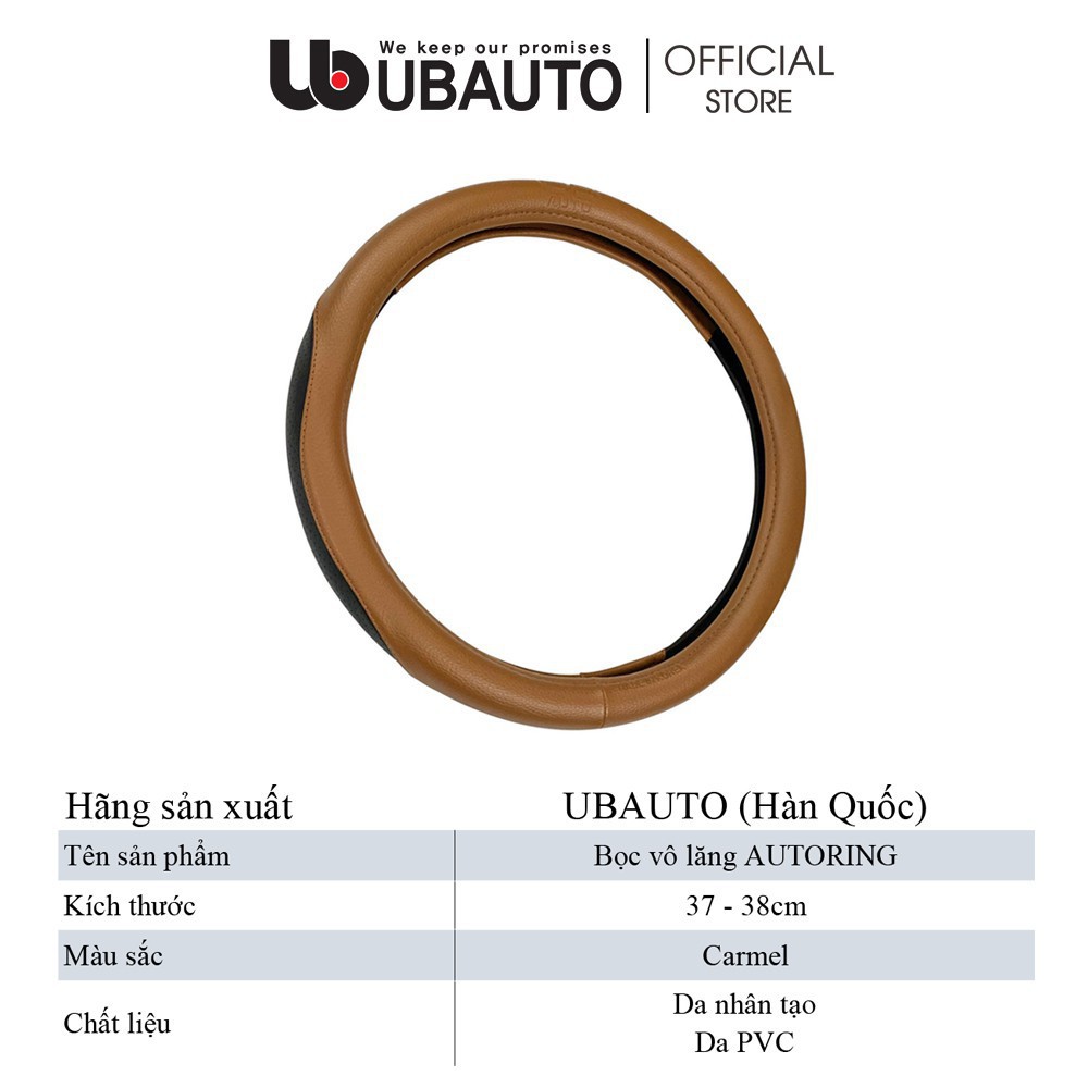 Bao da vô lăng đẹp giá tốt chính hãng giá tốt UBAUTO cao cấp chuẩn Hàn Quốc phù hợp các dòng xe có vô lăng 36-38cm