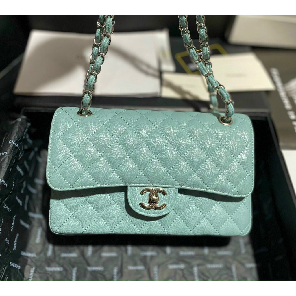 Túi đeo chéo Chan Class SP da caviar, tag bạc Full box size 25/Túi Chan Class SP da caviar Full box, tag bạc size 25