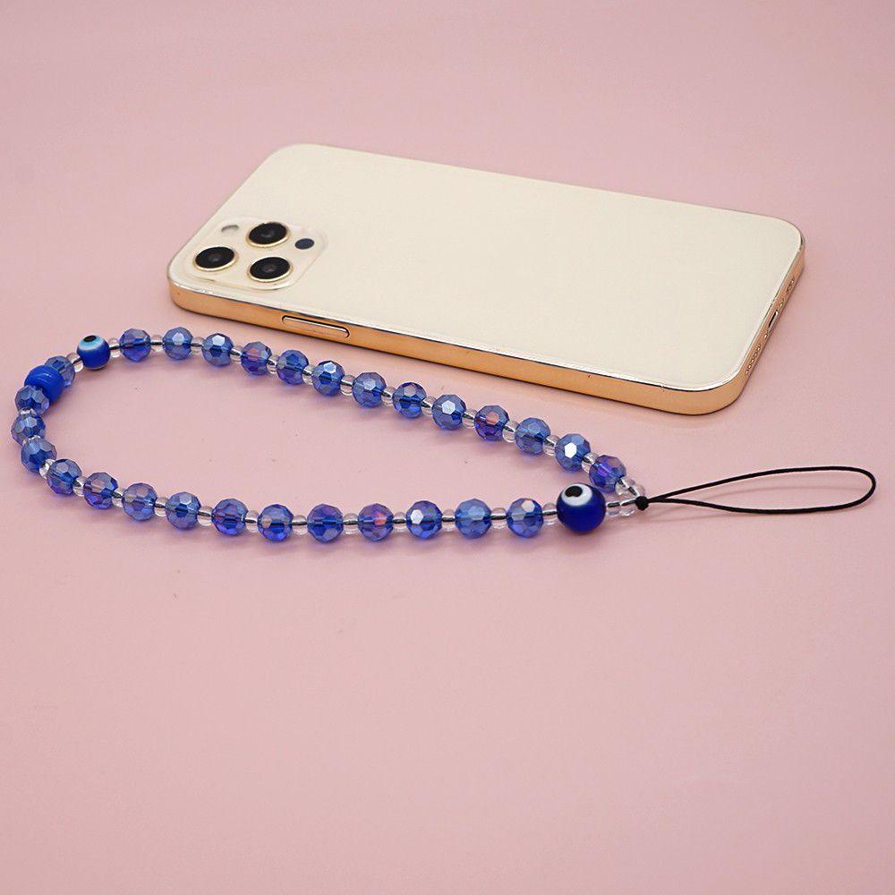 Dây Đeo Điện Thoại Xâu Hạt Màu Xanh Dương Phong Cách Bohemian WMES15H