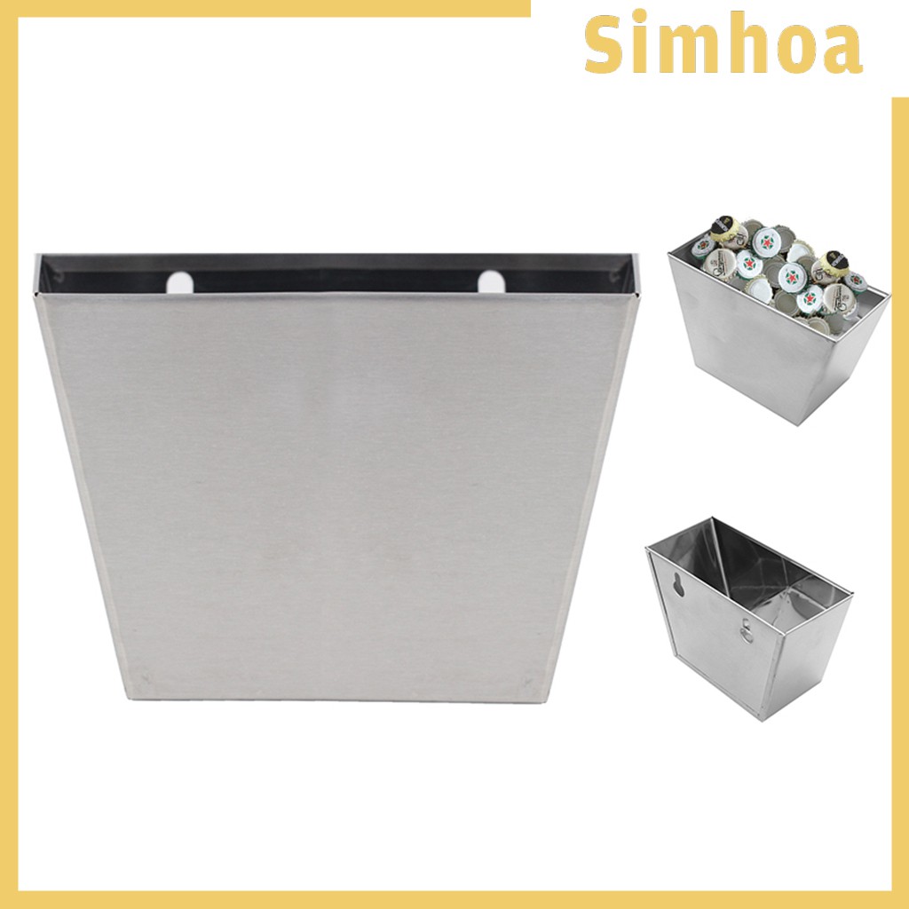 [SIMHOA] Metal Wall Mount Beer Bottle Cap Catcher Stainless Steel Barrel w/ Screws